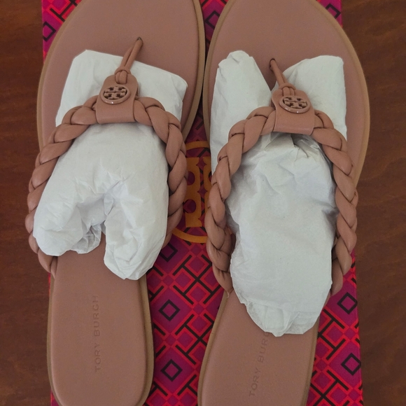 Tory Burch Pink Braided Sandals - Picture 6 of 7